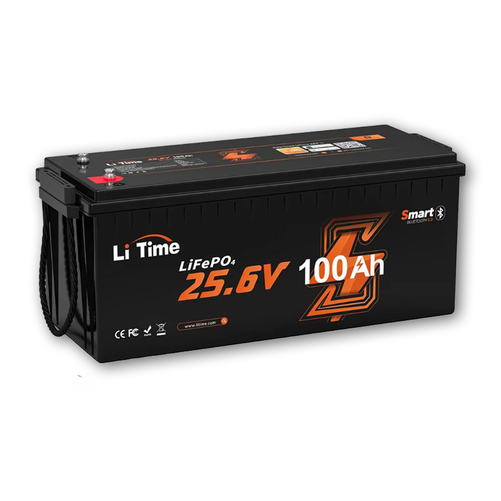 LiTime 25.6V 100Ah | LiFePO₄ | 2.56 KWh | 100A BMS | Low Temp Protection | Bluetooth