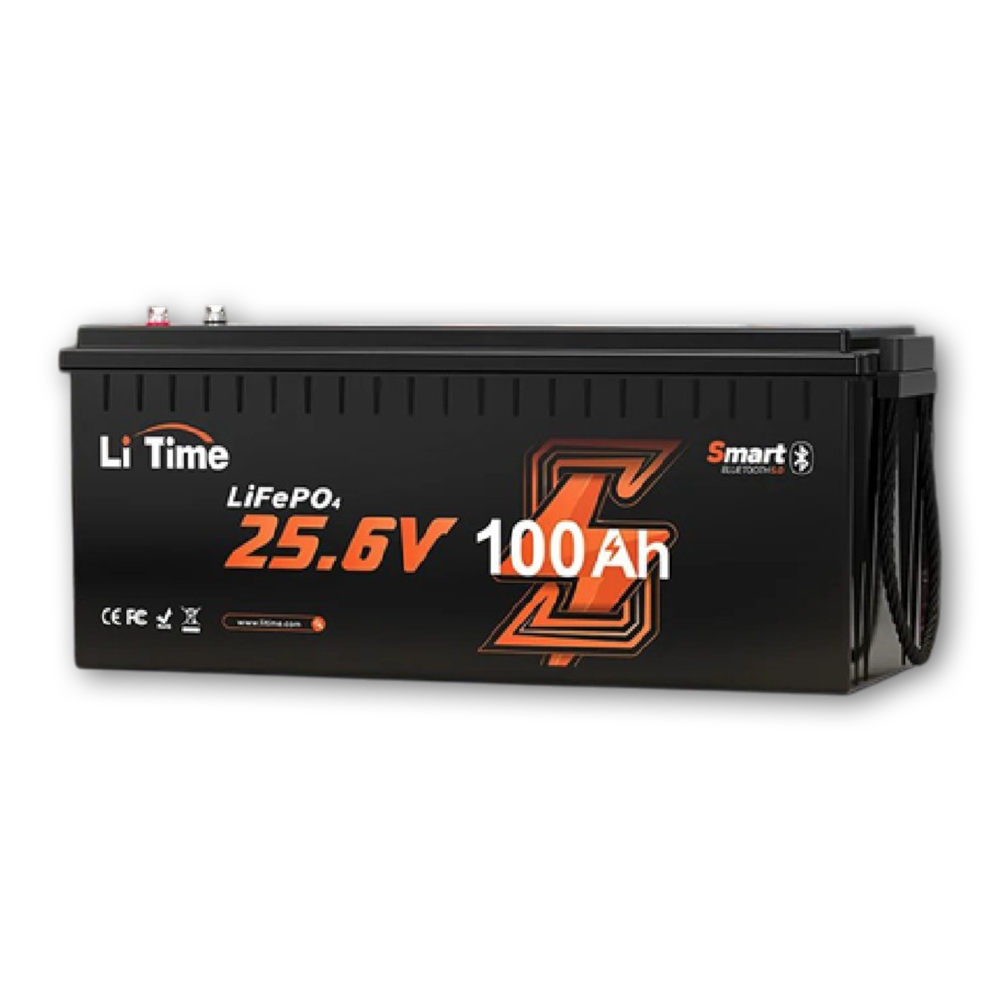 LiTime 25.6V 100Ah | LiFePO₄ | 2.56 KWh | 100A BMS | Low Temp Protection | Bluetooth
