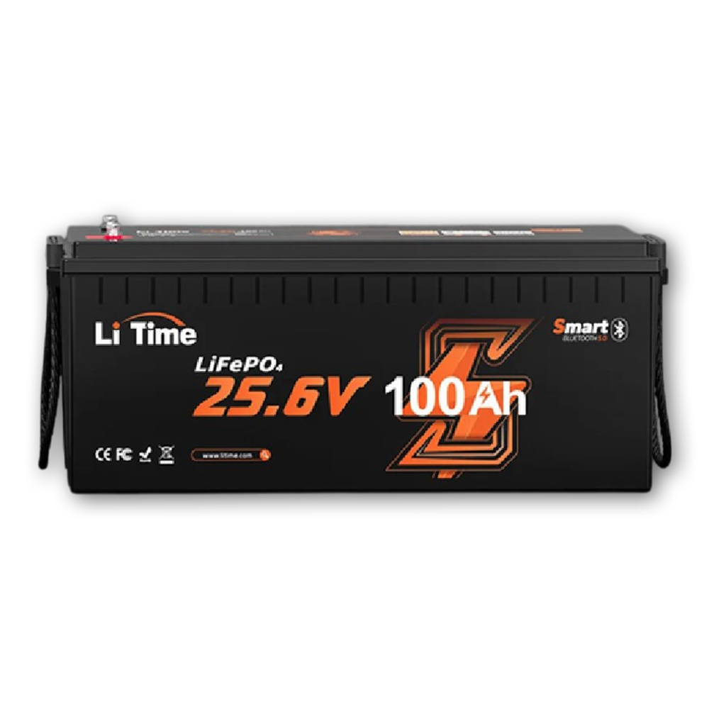 LiTime 25.6V 100Ah | LiFePO₄ | 2.56 KWh | 100A BMS | Low Temp Protection | Bluetooth