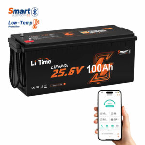 LiTime 25.6V 100Ah | LiFePO₄ | 2.56 KWh | 100A BMS | Low Temp Protection | Bluetooth
